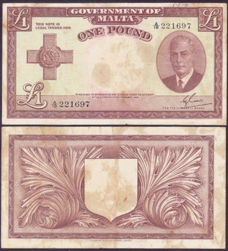 1951 Malta 1 Pound L001795